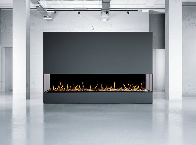 Flare Large Double Corner Direct Vent Linear Fireplace