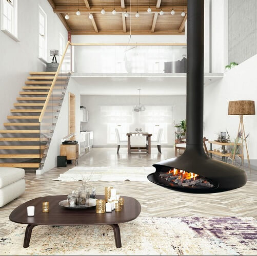 Focus GYROFOCUS GAS - Rotating, Suspended, Central Gas Fireplace
